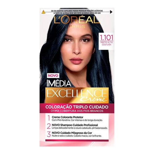 Tintura Permanente Imédia Excellence De L’oréal Paris1.101 Preto Alta Costura Tintura Permanente Imédia Excellence De L’oréal Paris1.101 Preto Alta Costura