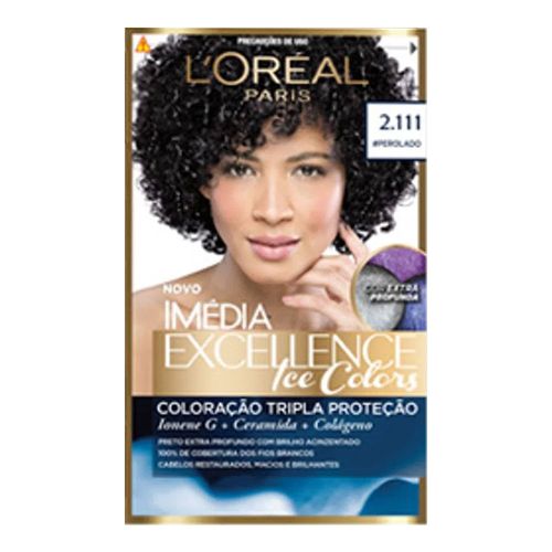 Tintura Permanente Imédia Excellence De L’oréal Paris Ice Preto Perolado 2.111 Tintura Permanente Imédia Excellence De L’oréal Paris Ice Preto Perolado 2.111