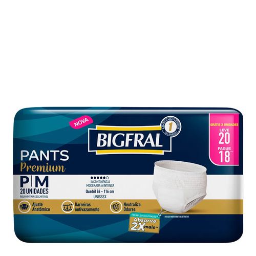 Roupa Íntima Descastável Pants Premium BigFral P/M 20 unidades Roupa Íntima Descastável Pants Premium BigFral P/M 20 unidades