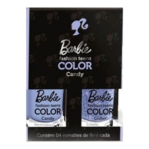 Kit Esmaltes Barbie Candy Colors Lilás C/ 4 Unidades Kit Esmaltes Barbie Candy Colors Lilás C/ 4 Unidades