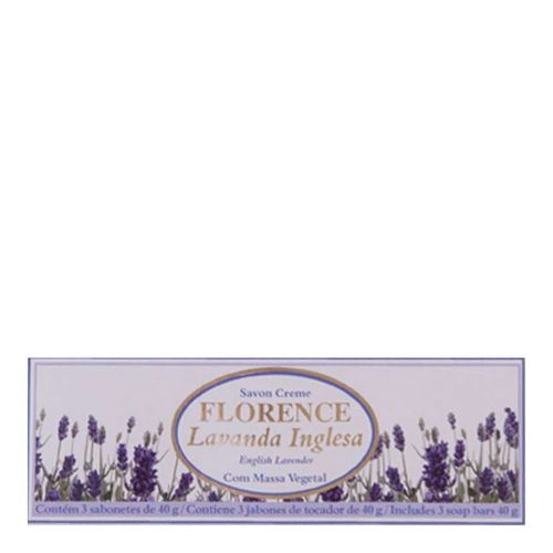 Kit Sabonete Florence Lavanda Inglesa Luxo 40g 3 Unidades Kit Sabonete Florence Lavanda Inglesa Luxo 40g 3 Unidades