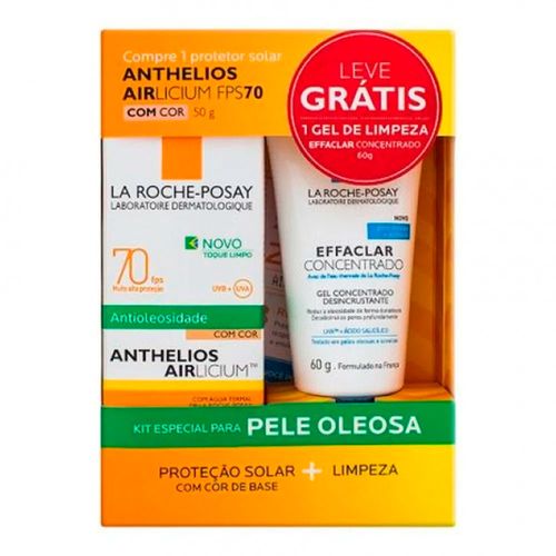 Kit La Roche-Posay Anthelios Airlicium FPS 70 com Cor 50g + Effacla Gel Concentrado 60g Kit La Roche-Posay Anthelios Airlicium FPS 70 com Cor 50g + Effacla Gel Concentrado 60g