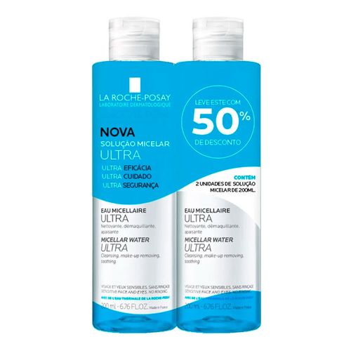 Kit Solução Micelar Ultra La Roche-Posay 200ml 2 Unidades