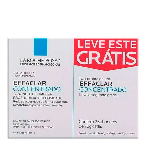 Kit La Roche-Posay 2 Sabonete Facial de Limpeza Profunda Effalcar Concentrado 70g Kit La Roche-Posay 2 Sabonete Facial de Limpeza Profunda Effalcar Concentrado 70g