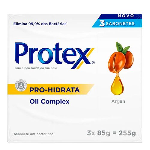Kit Sabonete em Barra Antibacteriano Protex Pro Hidrata Argan 85g 3 Unidades Kit Sabonete em Barra Antibacteriano Protex Pro Hidrata Argan 85g 3 Unidades