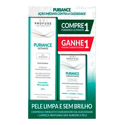 Kit Profuse Puriance Gel Facial Pele Oleosa 60g + Sabonete em Barra 80g Kit Profuse Puriance Gel Facial Pele Oleosa 60g + Sabonete em Barra 80g
