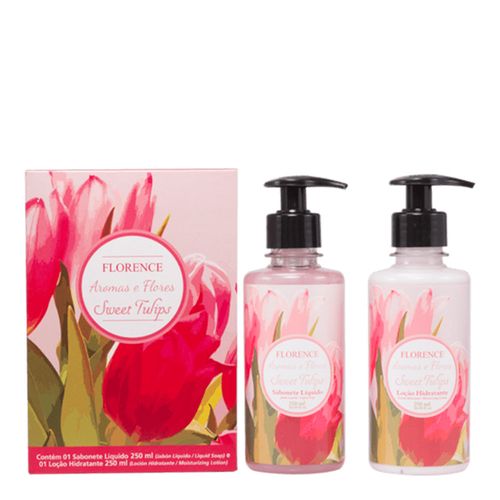 Kit Banho Florence Sweet Tulips Loção Hidratante 245ml + Sabonete Líquido 245ml