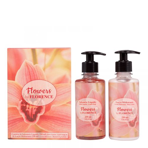 Kit Banho Flowers By Florence Loção Hidratante 245ml + Sabonete Líquido 245ml Kit Banho Flowers By Florence Loção Hidratante 245ml + Sabonete Líquido 245ml