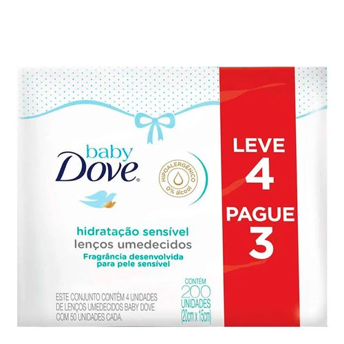 Kit Dove Baby Lenços Umedecidos Hidratação Sensível 200 Unidades Kit Dove Baby Lenços Umedecidos Hidratação Sensível 200 Unidades