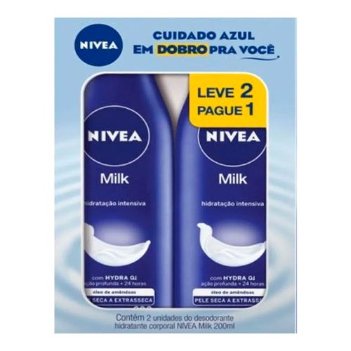 Kit Hidratante Nivea Body Milk 200ml 2 Unidades