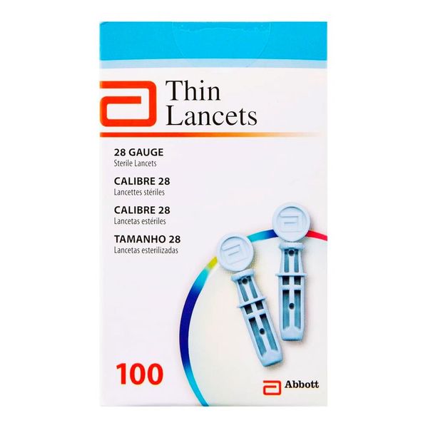 Lancetas Optium Thin Abbott - 100 Unidades