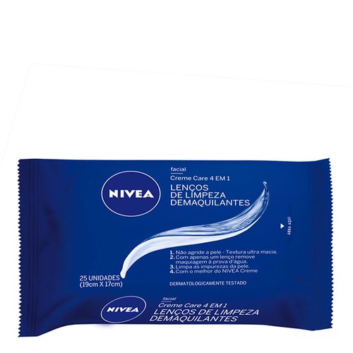 Lenço de Limpeza Demaquilante Nivea Creme & Care 25 Unidades