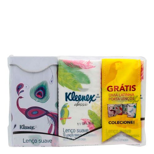 Lenço de Papel Kleenex Bolso 6 Unidades Grátis Latinha Porta Lenços Lenço de Papel Kleenex Bolso 6 Unidades Grátis Latinha Porta Lenços