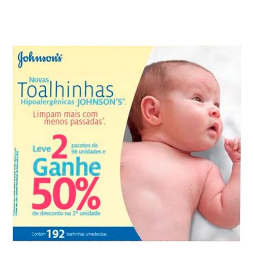 Kit Lenços Umedecidos Hipoalergênicos Johnson's Baby Recém-Nascido 192 Unidades Kit Lenços Umedecidos Hipoalergênicos Johnson's Baby Recém-Nascido 192 Unidades