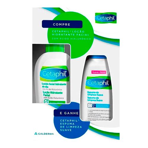 Kit Loção Hidratante Facial Cetaphil Ácido Hialuronico 88ml + Espuma de Limpeza Suave 236ml
