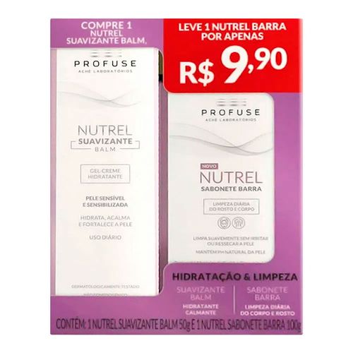 Kit Profuse Nutrel Gel-Creme Suavizante Balm 50g + Sabonete em Barra 100g Kit Profuse Nutrel Gel-Creme Suavizante Balm 50g + Sabonete em Barra 100g