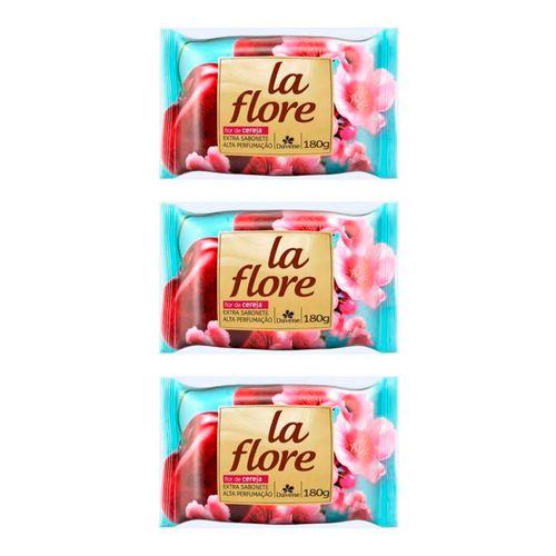Kit Sabonete em Barra Davene La Flore Flor de Cereja 180g 3 Unidades Kit Sabonete em Barra Davene La Flore Flor de Cereja 180g 3 Unidades