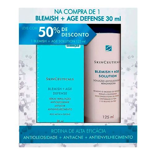 Kit SkinCeuticals Blemish Sérum Facial Age Defense 30ml + Solução Antioleosidade Age Solution 125ml