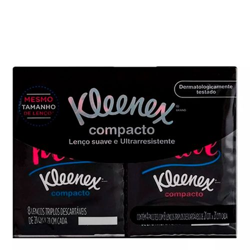 Lenço de Bolso Kleenex Compacto 4 pacotes Lenço de Bolso Kleenex Compacto 4 pacotes