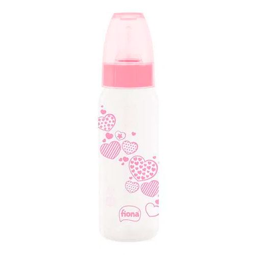 Mamadeira Fiona Clássica Silicone Rosa 240ml
