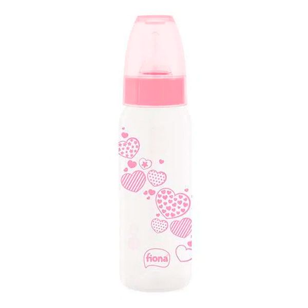 Mamadeira Fiona Clássica Silicone Rosa 240ml