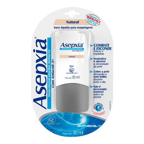 Maquiagem Antiacne Líquida Natural Asepxia - 30ml Maquiagem Antiacne Líquida Natural Asepxia - 30ml