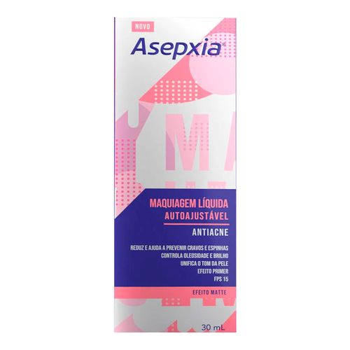 Maquiagem Líquida Autoajustável Asepxia 30ml Maquiagem Líquida Autoajustável Asepxia 30ml