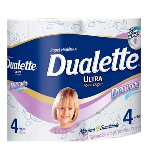 Papel Higiênico Duallete Decorado Folha Dupla 30m C/ 4 Rolos Papel Higiênico Duallete Decorado Folha Dupla 30m C/ 4 Rolos