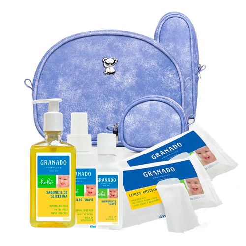Kit Acessórios Délavé + Lenços Umedecidos + Sabonete Líquido + Óleo Suave + Loção Hidratante Bebê Tradicional - Classic For Baby Bags & Granado Kit Acessórios Délavé + Lenços Umedecidos + Sabonete Líquido + Óleo Suave + Loção Hidratante Bebê Tradicional - Classic For Baby Bags & Granado