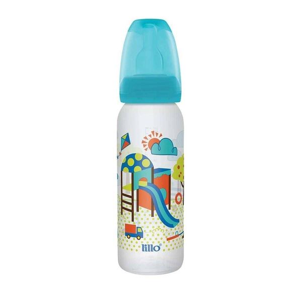 Mamadeira Divertida Fluxo Médio 240ml 6m+ Azul – Lillo