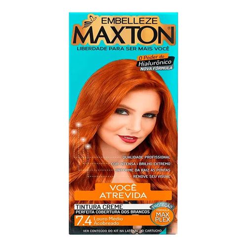 Coloração Permanente Maxton 7.4 Louro Médio Acobreado Coloração Permanente Maxton 7.4 Louro Médio Acobreado