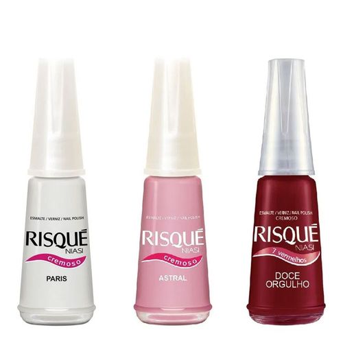 Esmalte Risqué 3 Unidades Orgulho Paris Astral 8ml Esmalte Risqué 3 Unidades Orgulho Paris Astral 8ml