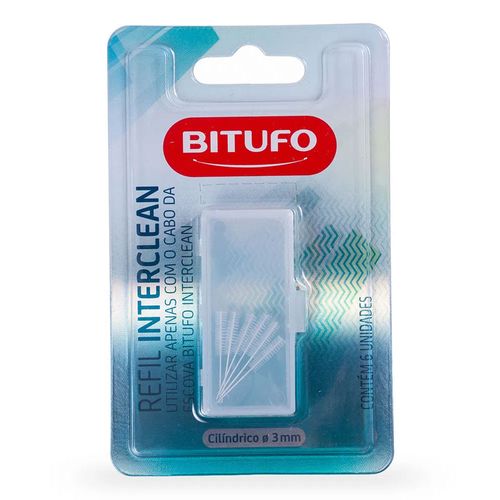 Refil para Escova de Dente Bitufo Interclean Cilíndrico 3mm 6 Unidades Refil para Escova de Dente Bitufo Interclean Cilíndrico 3mm 6 Unidades