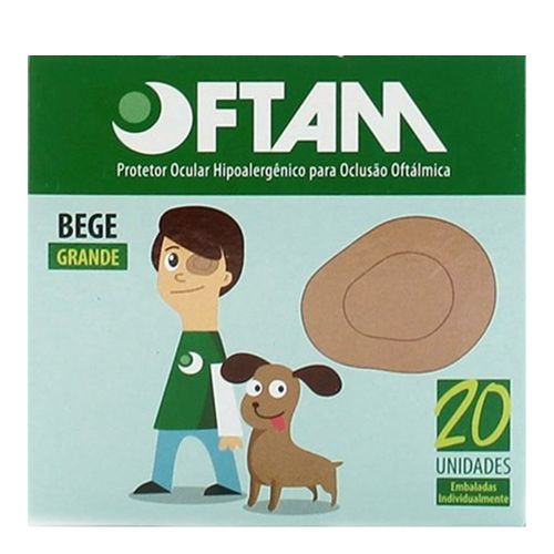 Protetor Ocular Oftam Grande Bege 20 Unidades