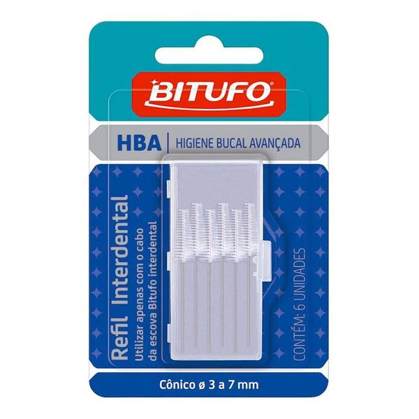 Refil para Escova Dental Bitufo Cônico 6 Unidades