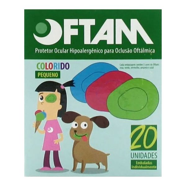 Protetor Ocular Oftam Pequeno Colorido 20 Unidades