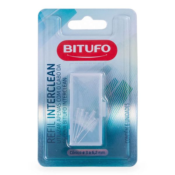 Refil para Escova Interdental Bitufo Interclean Cônico 6 Unidades