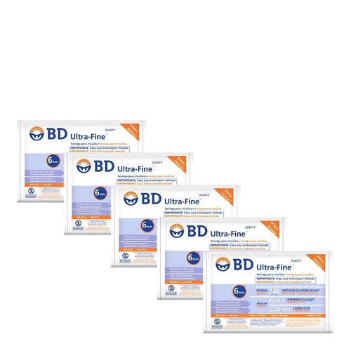 Seringa Insulina BD Ultra-Fine 50U 6mm 10 Unidades 5 Pacotes