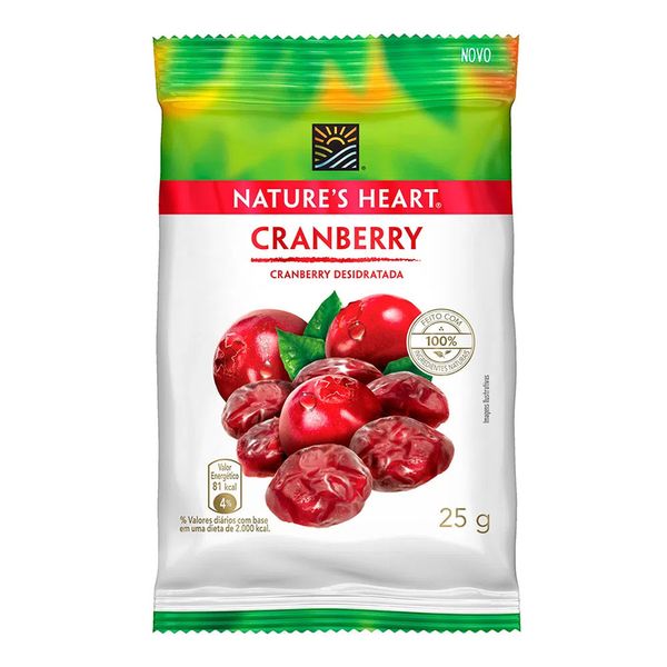 Snack Natures Heart Cranberry Desidratada 25g