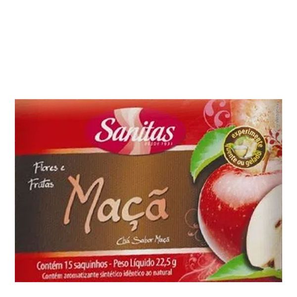 Chá Sanitas Flores e Frutas Maçã 15 Saquinhos