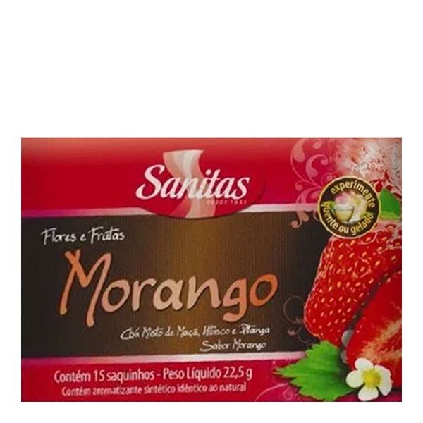 Chá Sanitas Flores e Frutas Morango 15 Saquinhos
