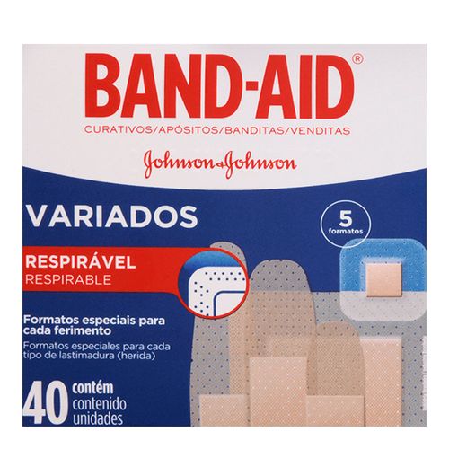 Curativos Band-Aid Variados 40 Unidades Curativos Band-Aid Variados 40 Unidades