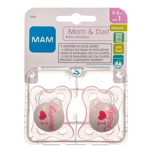 Kit 2 Chupetas MAM Mommy & Daddy 0 a 6 Meses Menina Kit 2 Chupetas MAM Mommy & Daddy 0 a 6 Meses Menina