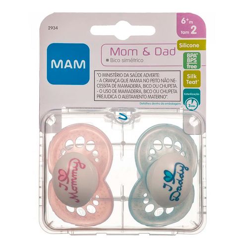 Kit 2 Chupetas MAM Mommy & Daddy 6+ Meses Menina