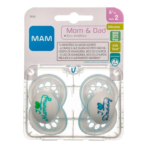 Kit 2 Chupetas MAM Mommy & Daddy 6+ Meses Menino Kit 2 Chupetas MAM Mommy & Daddy 6+ Meses Menino