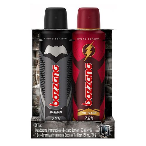 Kit 2 Desodorante Aerosol Bozzano Batman + The Flash 90g Kit 2 Desodorante Aerosol Bozzano Batman + The Flash 90g