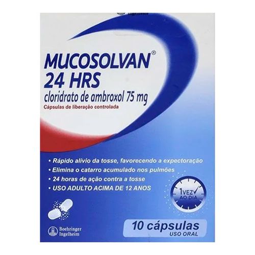 Mucosolvan 24 Horas 75mg Boehringer 10 Cápsulas Mucosolvan 24 Horas 75mg Boehringer 10 Cápsulas