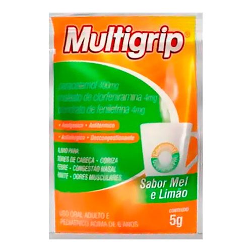 Antigripal Multigrip 400Mg + 4Mg + 4Mg 5G Mel E Limão
