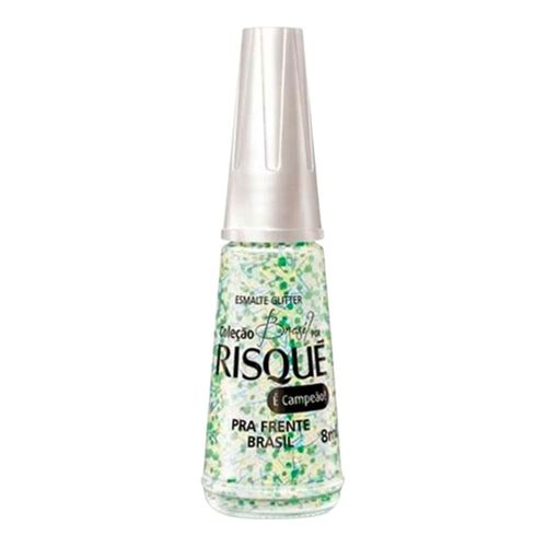 Esmalte Risqué Glitter Pra Frente Brasil 8ml Esmalte Risqué Glitter Pra Frente Brasil 8ml