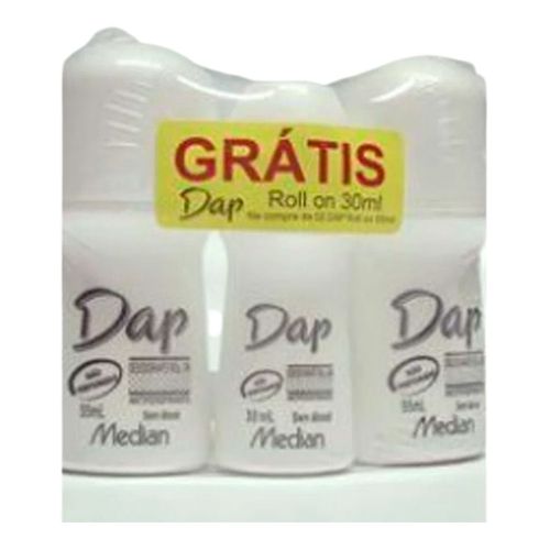 Desodorante Dap Roll On Sem Perfume Masculino 55ml 2 unidades + Desodorante Dap Roll On 30ml Grátis Desodorante Dap Roll On Sem Perfume Masculino 55ml 2 unidades + Desodorante Dap Roll On 30ml Grátis